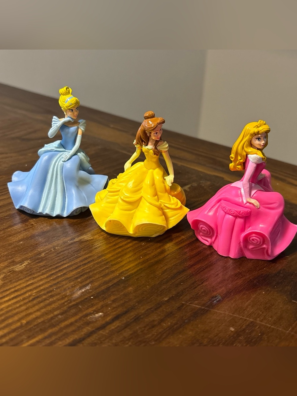 Disney Princess DecoPac Cake Topper Lot Cinderella Belle Aurora 3"